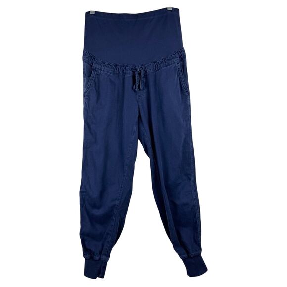 GAP Maternity Full Panel Ribbed Joggers In Navy Uniform Size S Lounge Athleisure - Picture 4 of 16